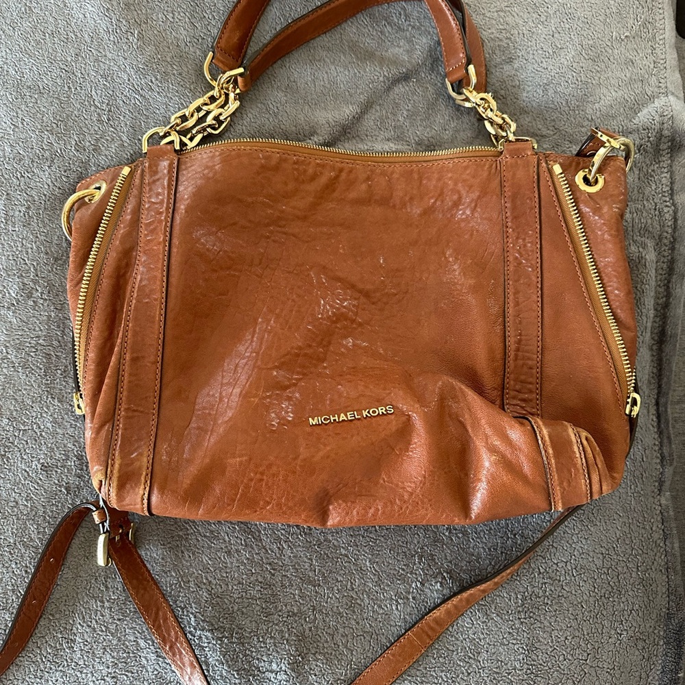 Michael Kors Brown Leather Shoulder/Messenger Bag